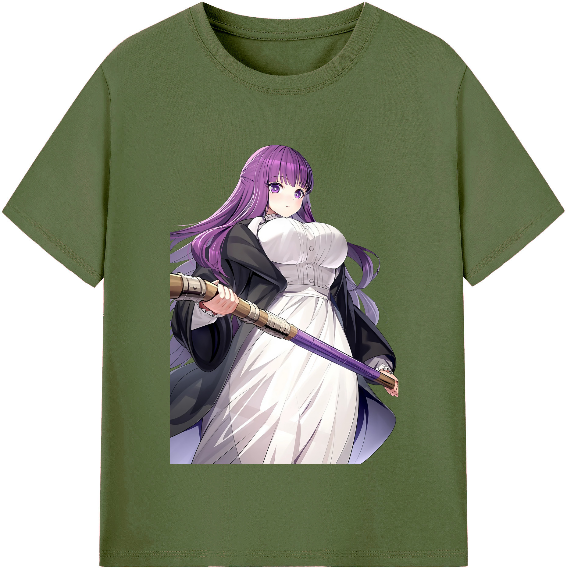 （画像用） 葬送のフリーレン Frieren 綿100％半袖Tシャツ（フロントプリント）